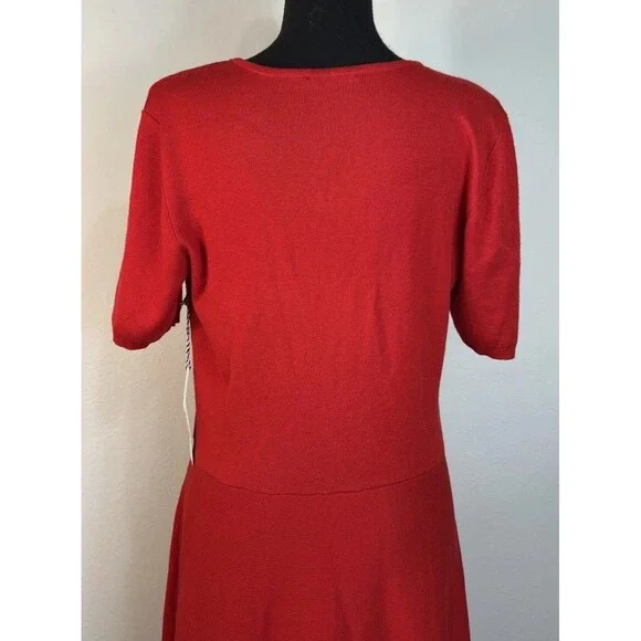 Draper James Bow Neck Detail Fit & Flare Mini Sweater Dress Size Large - Picture 13 of 16